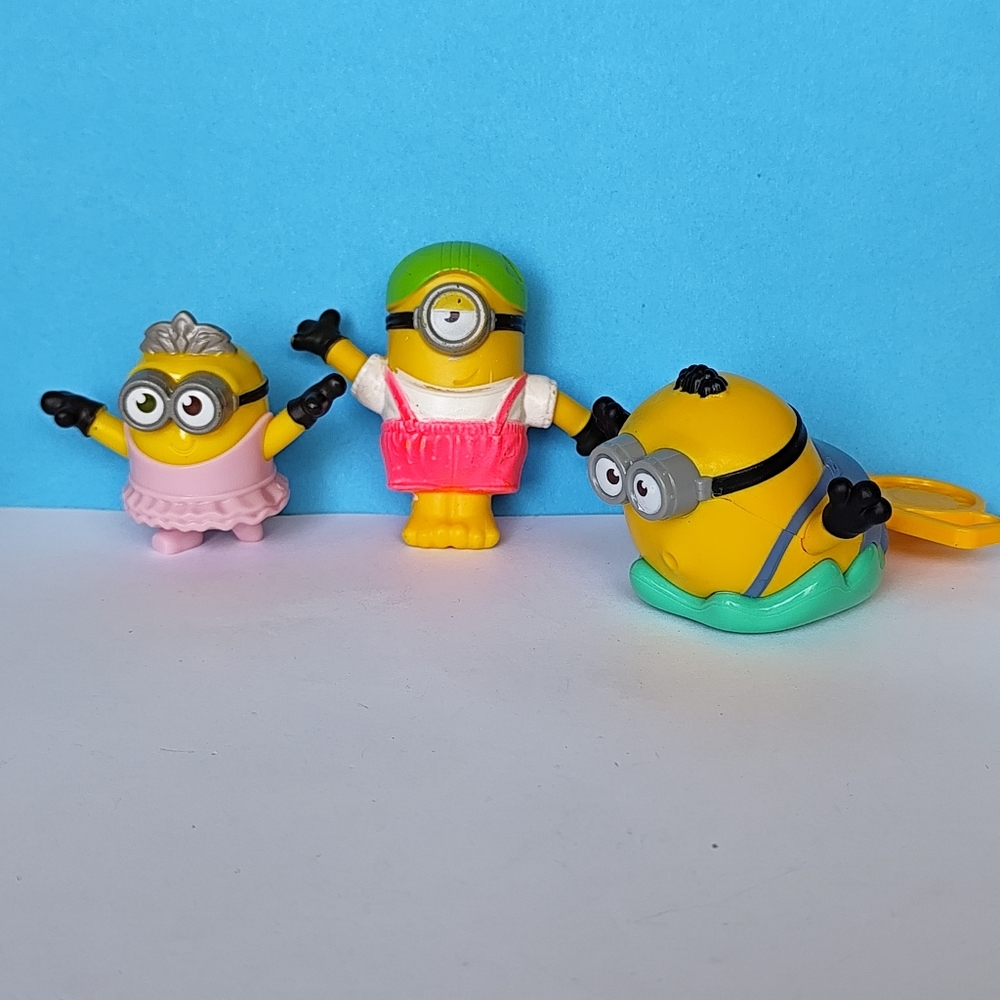 Despicable Me Minions Mcdonalds Happy Meal Toys Lot Of 3